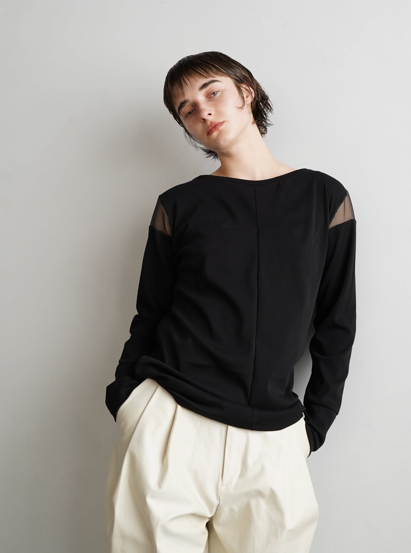 Fries Organdy Tops / BLACK -3日以内発送-