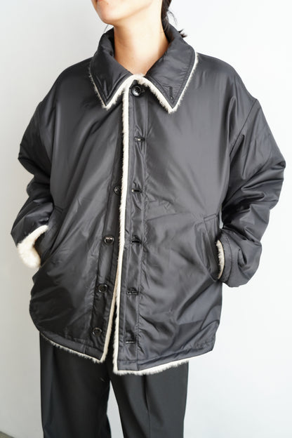 Reversible Fur Nylon Blouson / BLACKCREAM