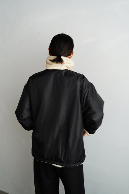 Reversible Fur Nylon Blouson / BLACKCREAM