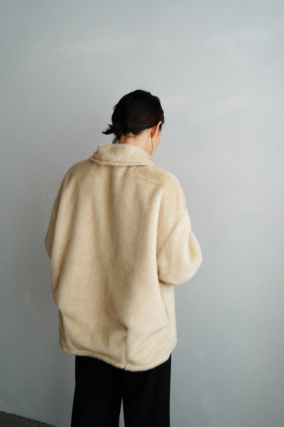 Reversible Fur Nylon Blouson / BLACKCREAM