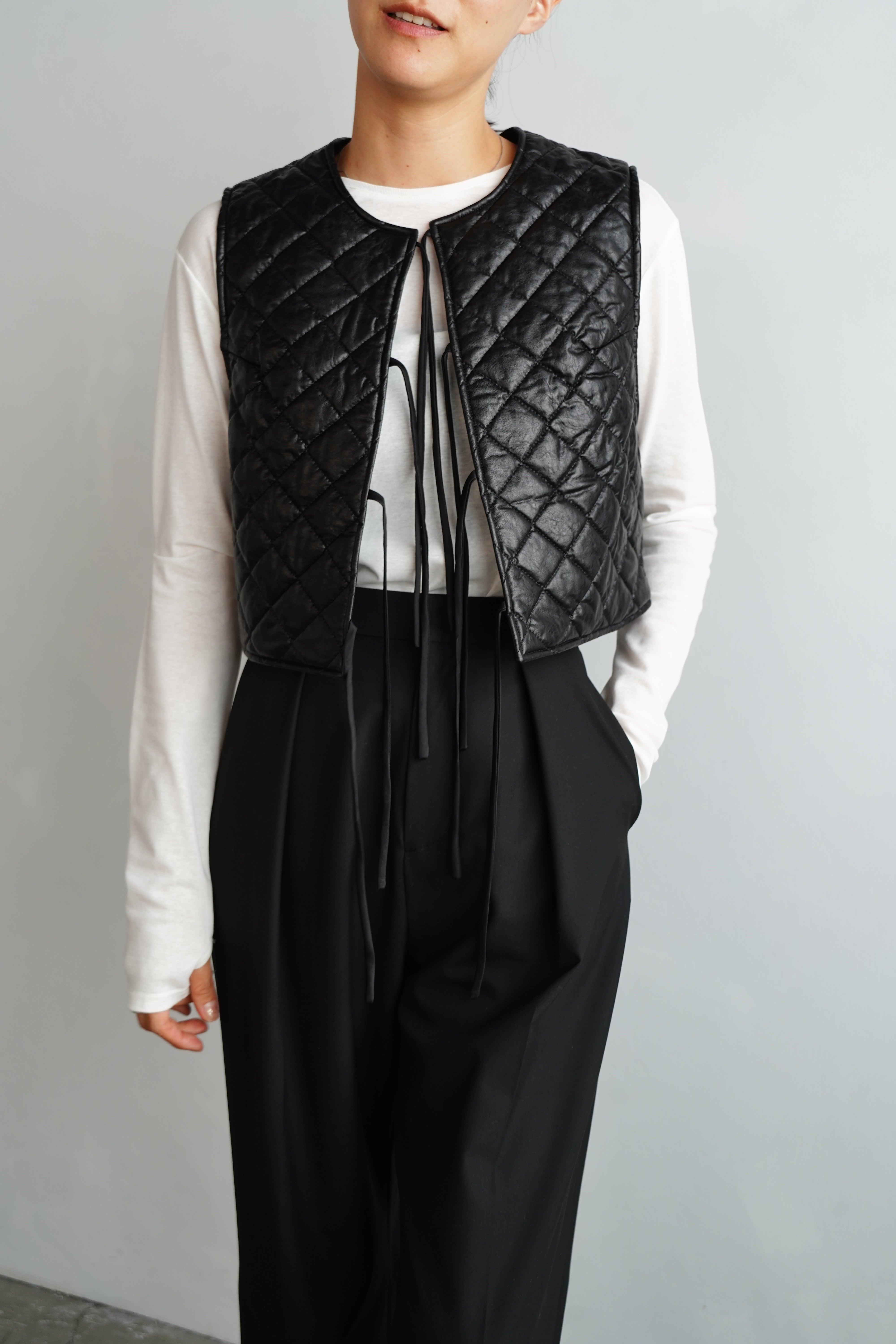 9月8日(月)10:00までの期間限定販売】Quilted Vest / BLACK -10
