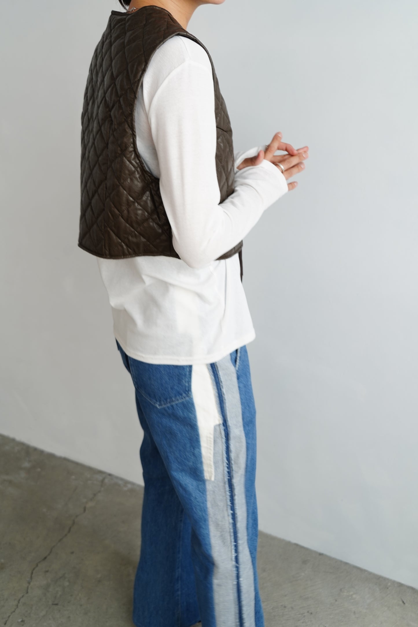 Quilted Vest / BROWN