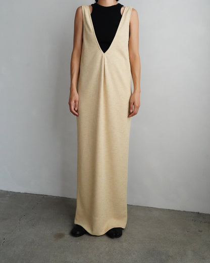 Vneck Jersey Dress / BAMBOO -9月15-20日発送-