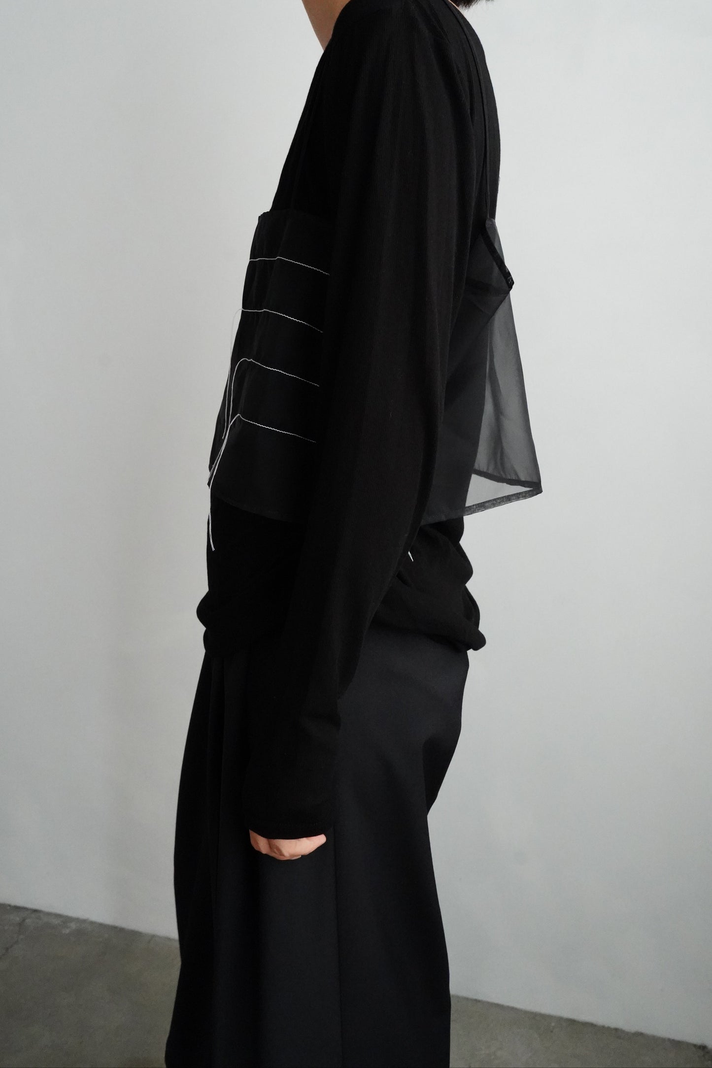 Organdy Draw Cami / BLACK -9月20-25日発送-