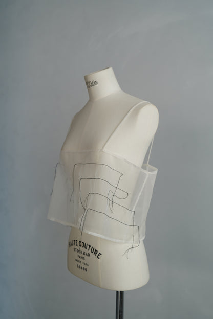 Organdy Draw Cami / WHITE -10月17日発送-