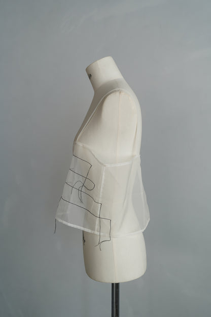 Organdy Draw Cami / WHITE -10月17日発送-