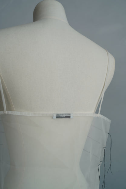Organdy Draw Cami / WHITE -10月17日発送-