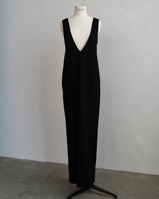 Vneck Jersey Dress / BLACK -9月15-20日発送-