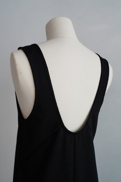 Vneck Jersey Dress / BLACK -9月15-20日発送-