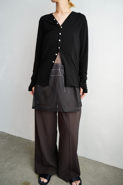 Organdy Draw Wrap Skirt / BLACK -9月10-15日発送-