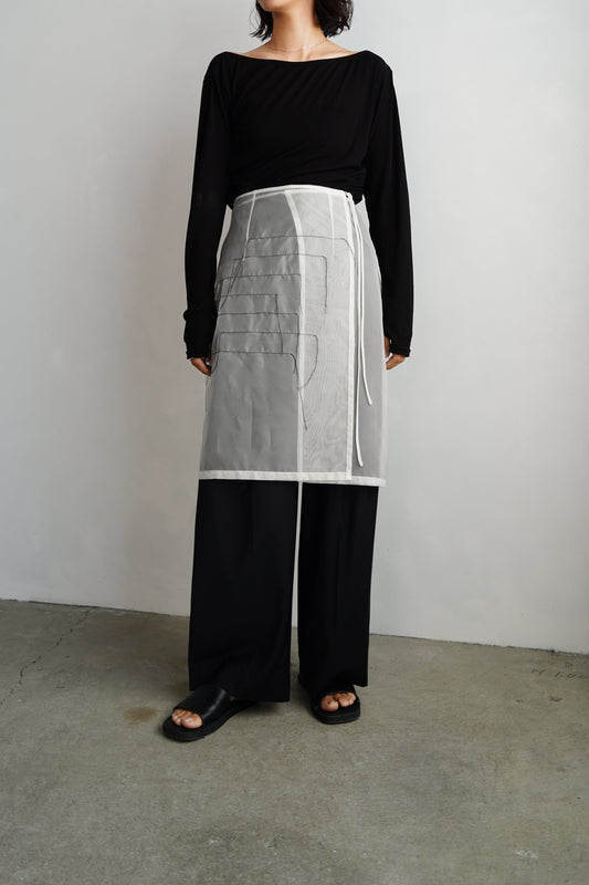 Organdy Draw Wrap Skirt / WHITE -9月10-15日発送-