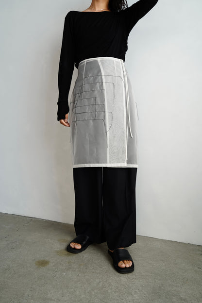 Organdy Draw Wrap Skirt / WHITE -9月10-15日発送-