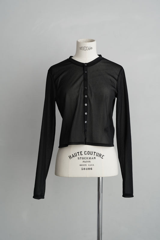 Sheer Cardigan / BLACK
