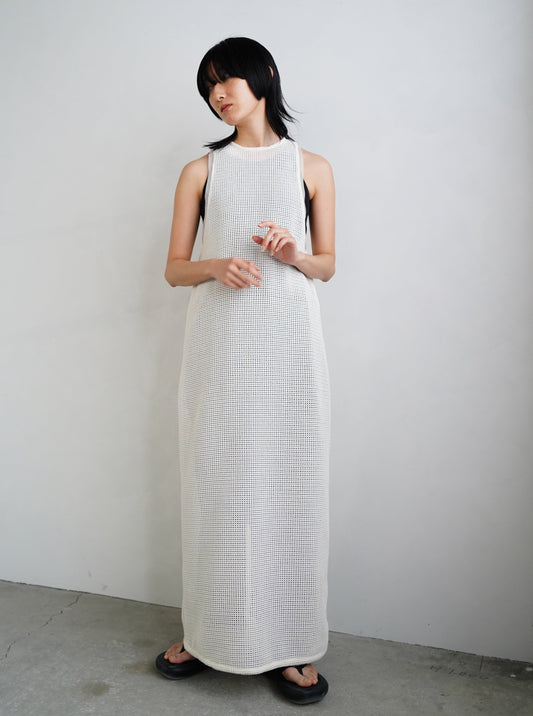 Mesh Nosleeve Dress / OFFWHITE -5日以内発送-