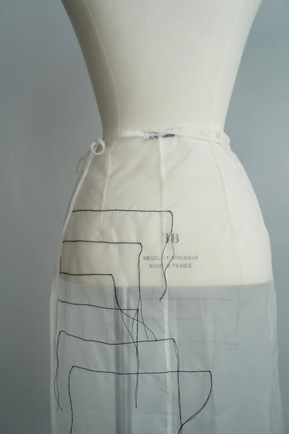 Organdy Draw Wrap Skirt / WHITE -9月10-15日発送-