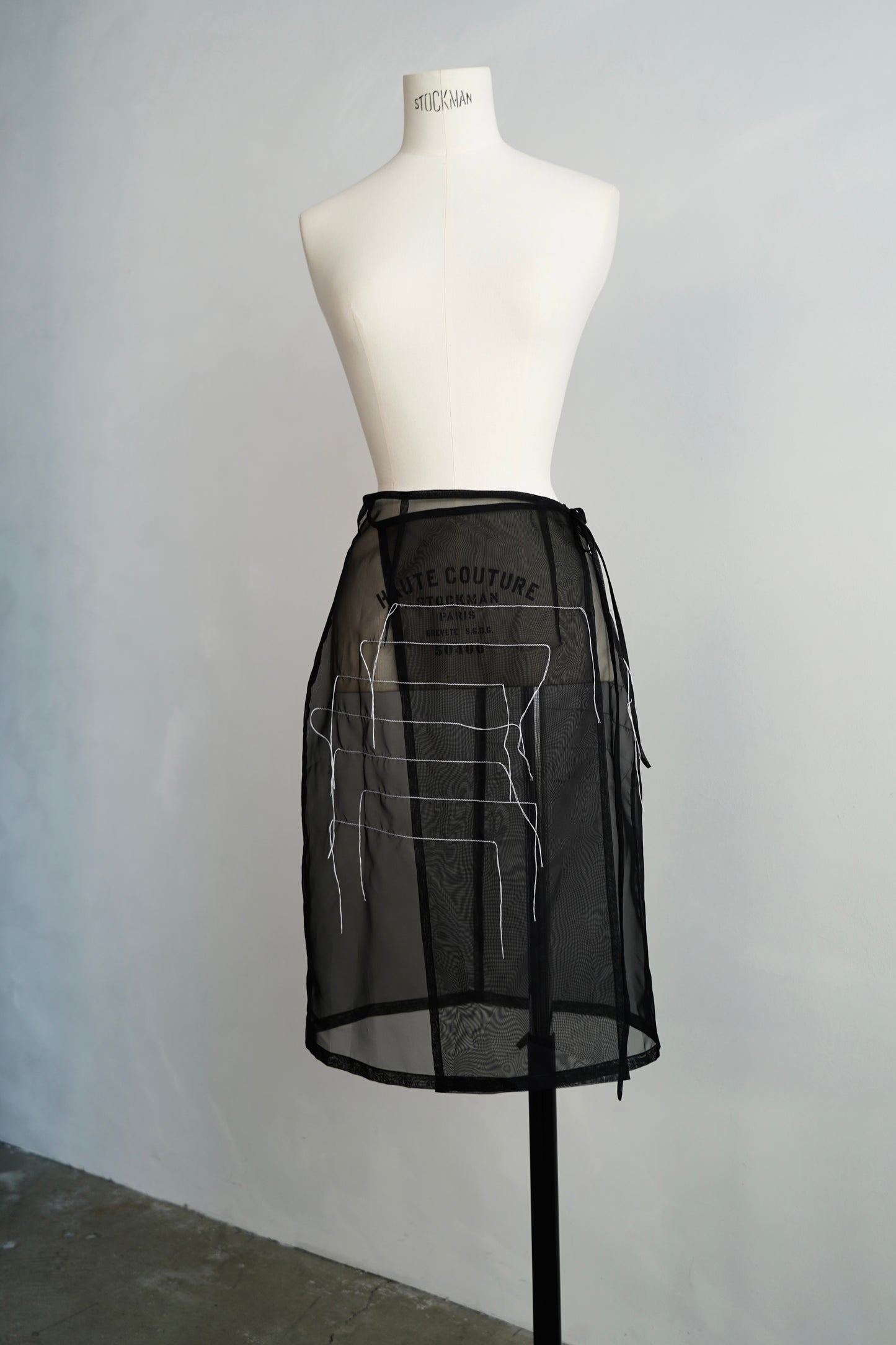 Organdy Draw Wrap Skirt / BLACK -9月10-15日発送-