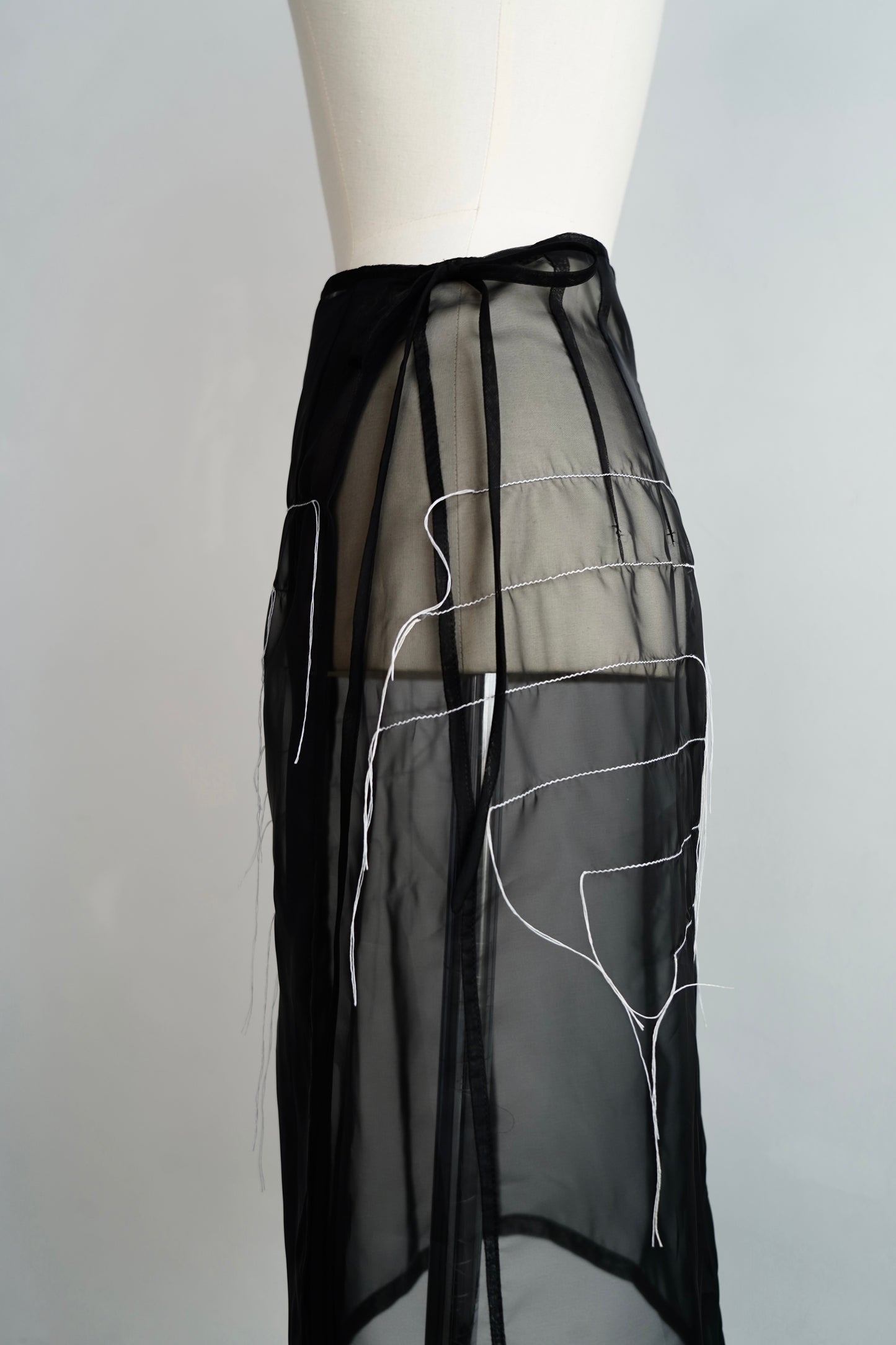 Organdy Draw Wrap Skirt / BLACK -9月10-15日発送-