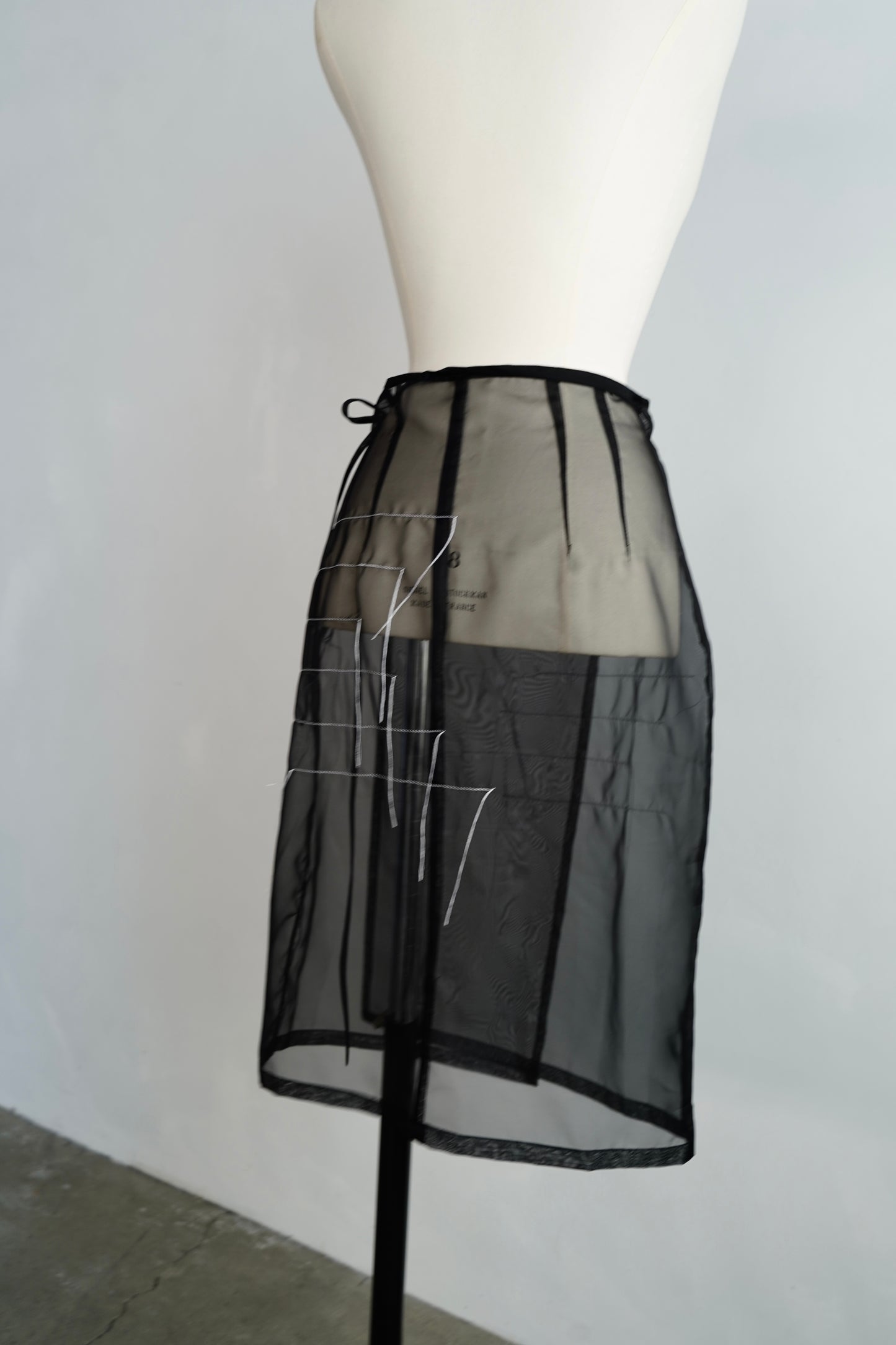 Organdy Draw Wrap Skirt / BLACK -9月10-15日発送-
