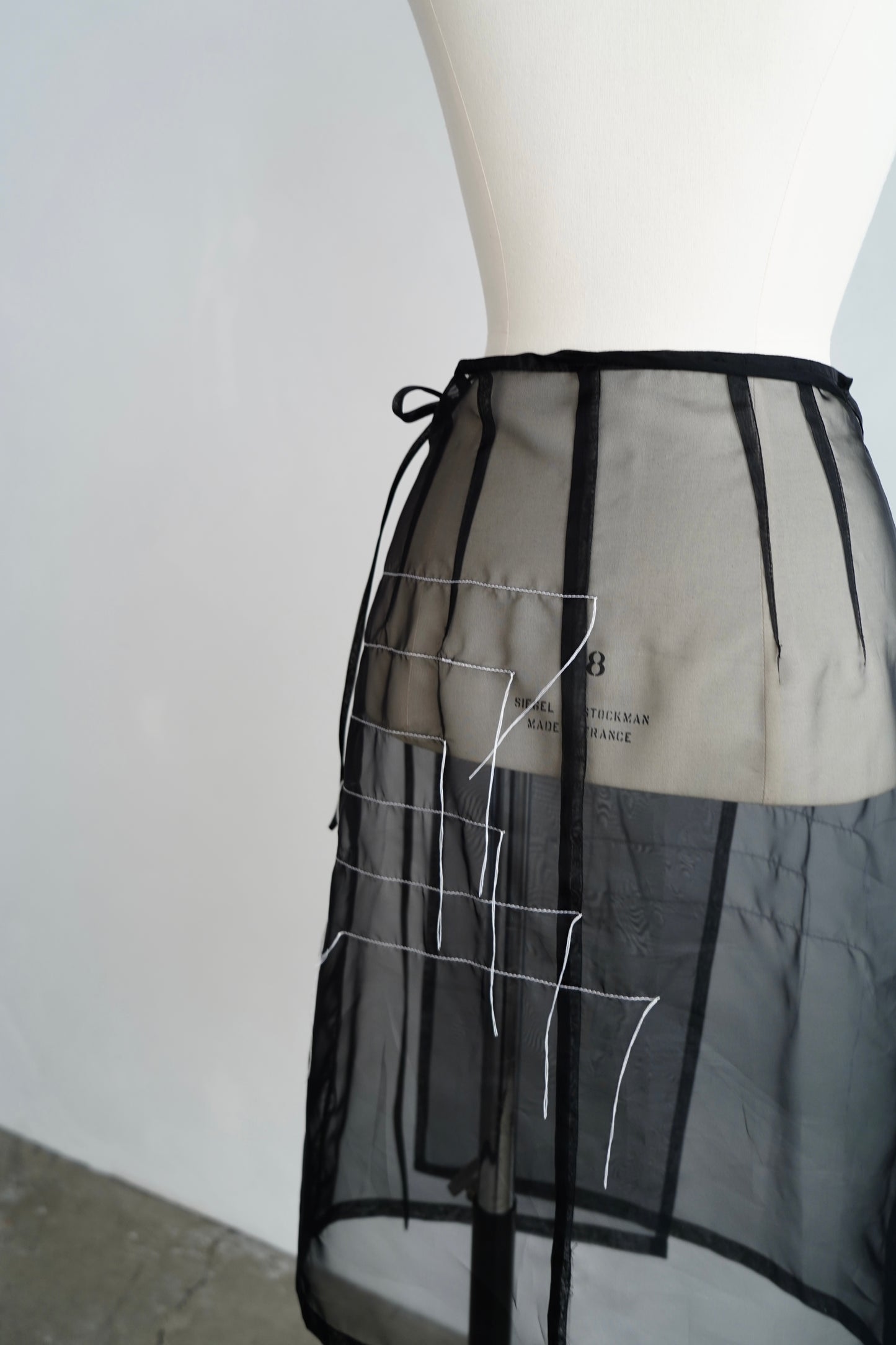 Organdy Draw Wrap Skirt / BLACK -9月10-15日発送-