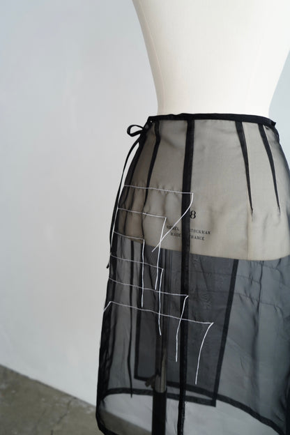 Organdy Draw Wrap Skirt / BLACK -9月10-15日発送-