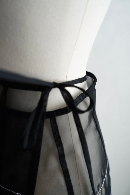 Organdy Draw Wrap Skirt / BLACK -9月10-15日発送-