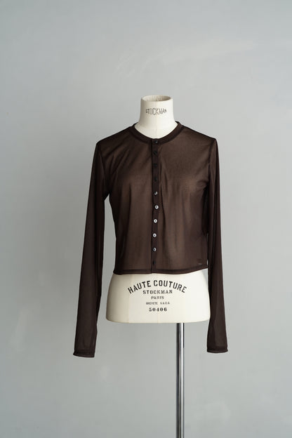 Sheer Cardigan / BROWN