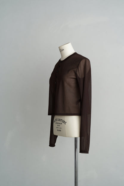 Sheer Cardigan / BROWN