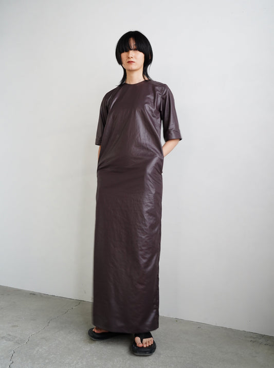 Light Ecoleather Dress / BROWN -5日以内発送-