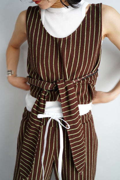 THE PILE WRAP TOP / BROWN