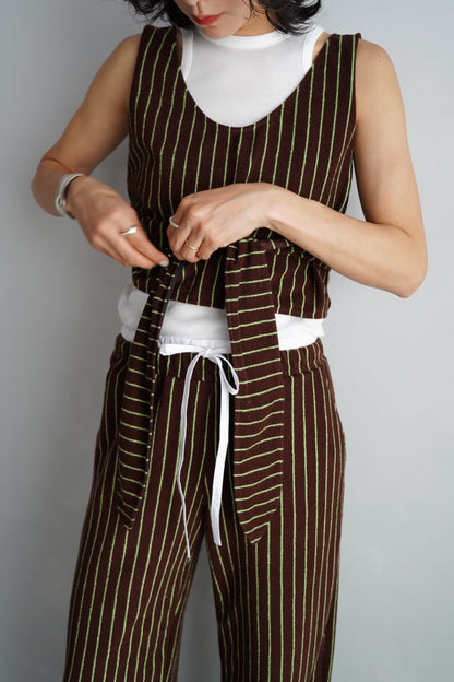 THE PILE WRAP TOP / BROWN