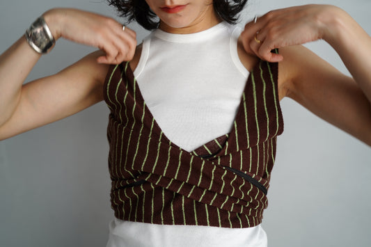 THE PILE WRAP TOP / BROWN