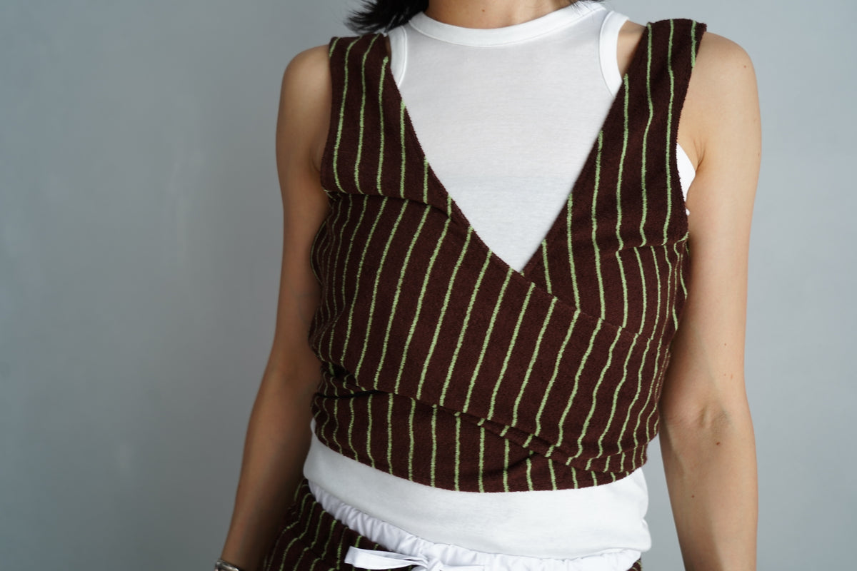 THE PILE WRAP TOP / BROWN