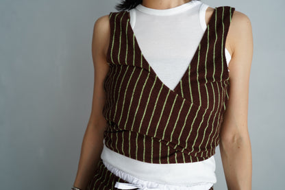 THE PILE WRAP TOP / BROWN