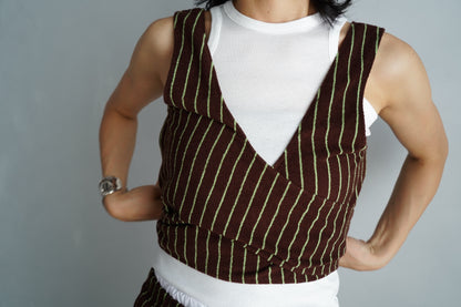 THE PILE WRAP TOP / BROWN