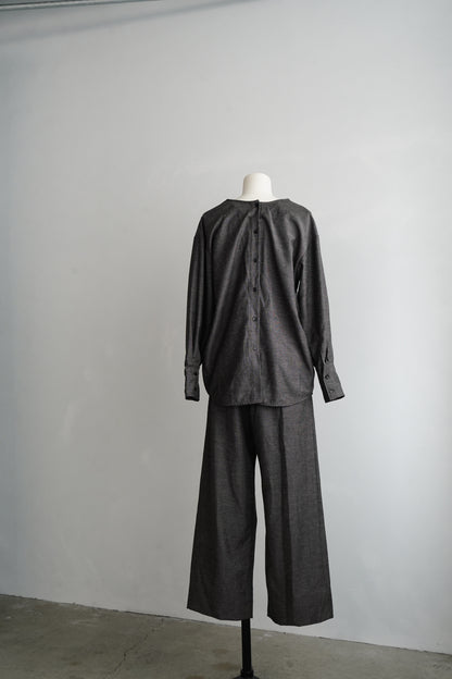 Nocollar Strap Shirts / GRAY -9月20−25日発送-