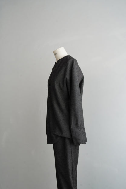 Nocollar Strap Shirts / GRAY -9月20−25日発送-