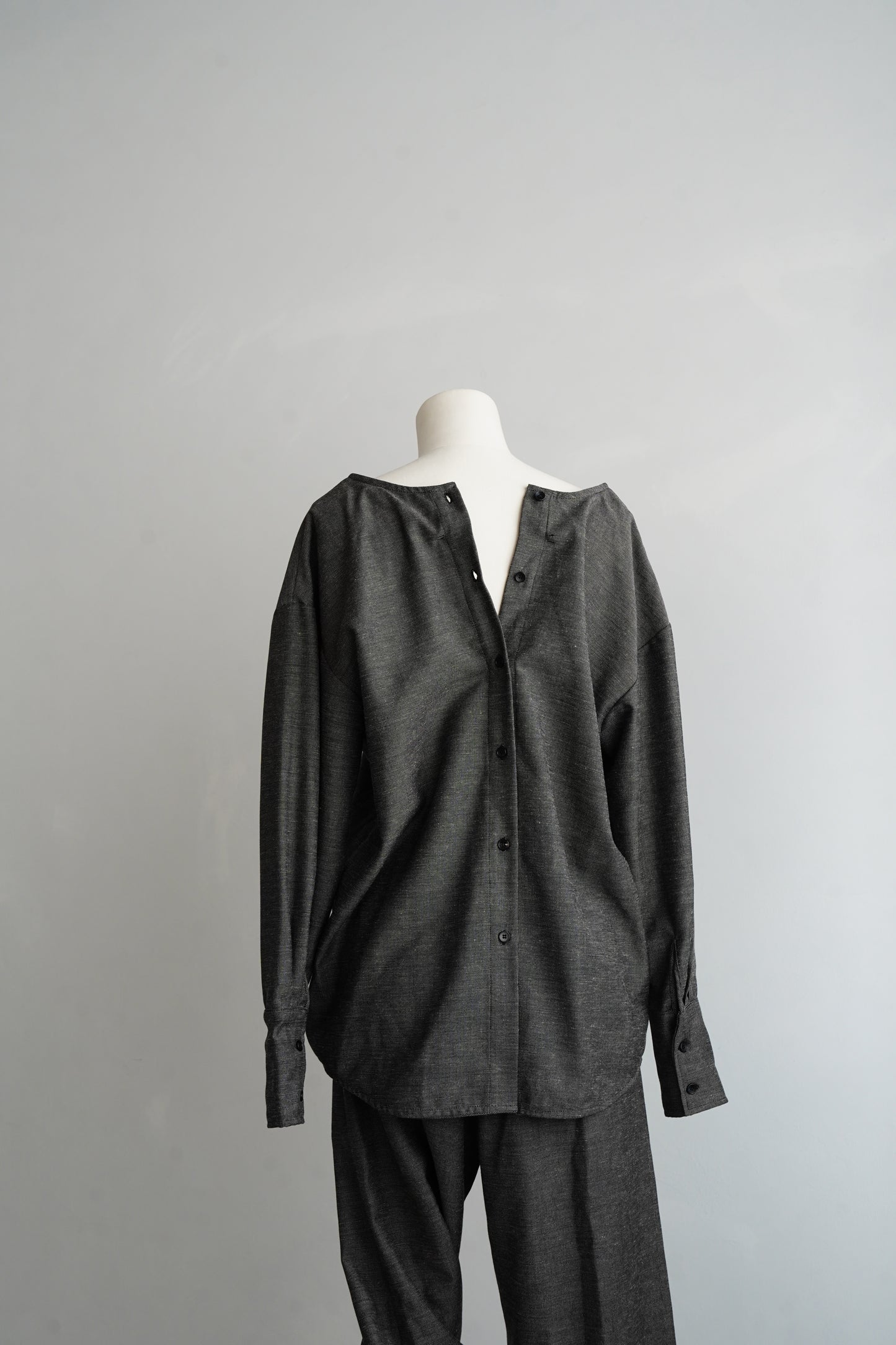 Nocollar Strap Shirts / GRAY -9月20−25日発送-