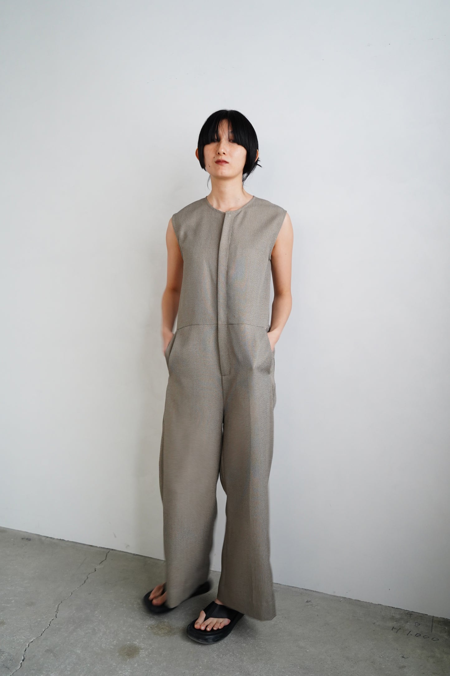 【SAMPLE SALE】Chambray Tweed All in One/BEIGE(身長162㎝丈)