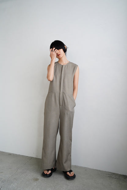 【SAMPLE SALE】Chambray Tweed All in One/BEIGE(身長162㎝丈)