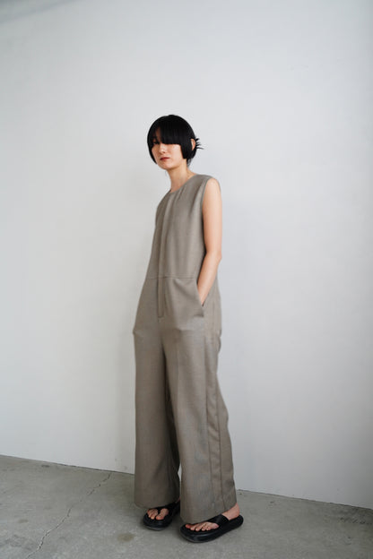 【SAMPLE SALE】Chambray Tweed All in One/BEIGE(身長162㎝丈)