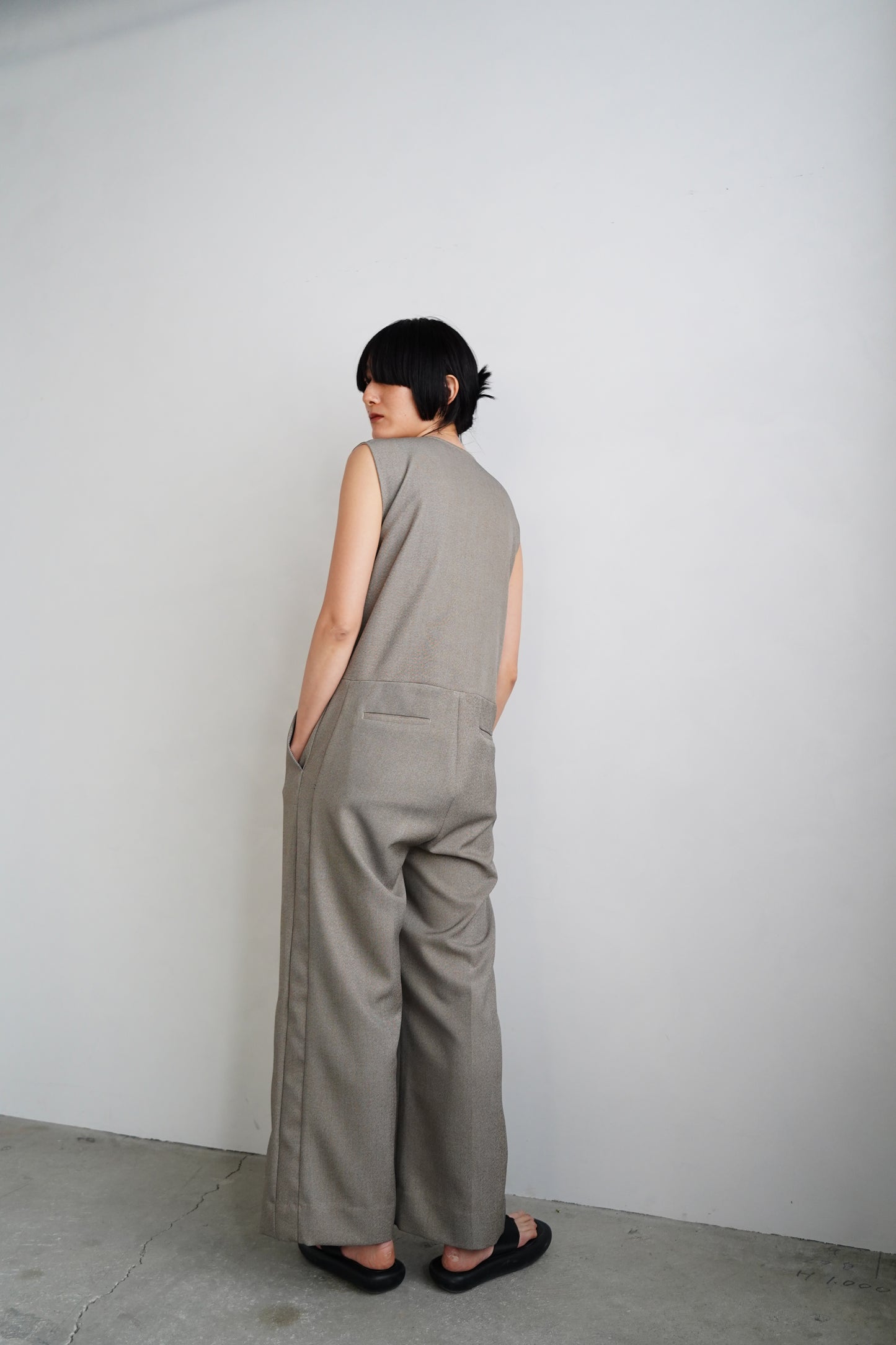 【SAMPLE SALE】Chambray Tweed All in One/BEIGE(身長162㎝丈)
