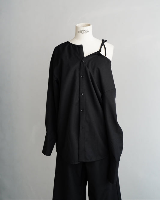 Nocollar Strap Shirts / BLACK -9月20−25日発送-