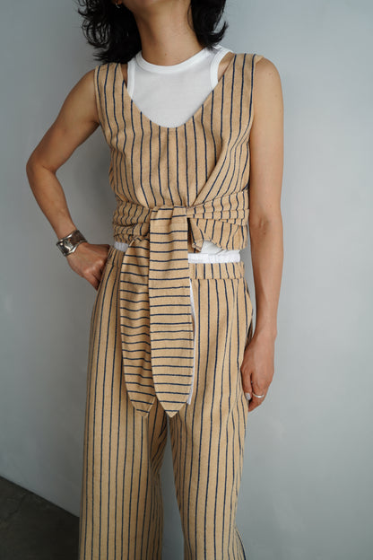 THE PILE WRAP TOP / BEIGE