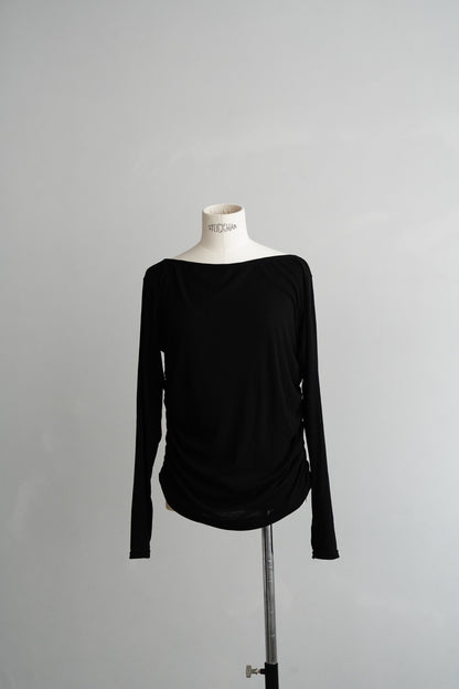 Shirring Pullover / BLACK