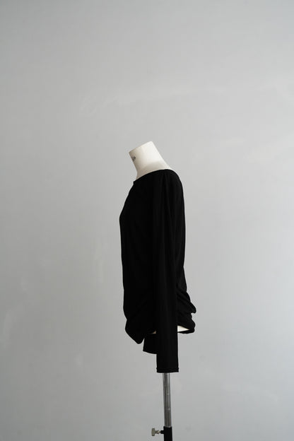 Shirring Pullover / BLACK