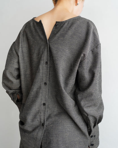 Nocollar Strap Shirts / GRAY -9月20−25日発送-