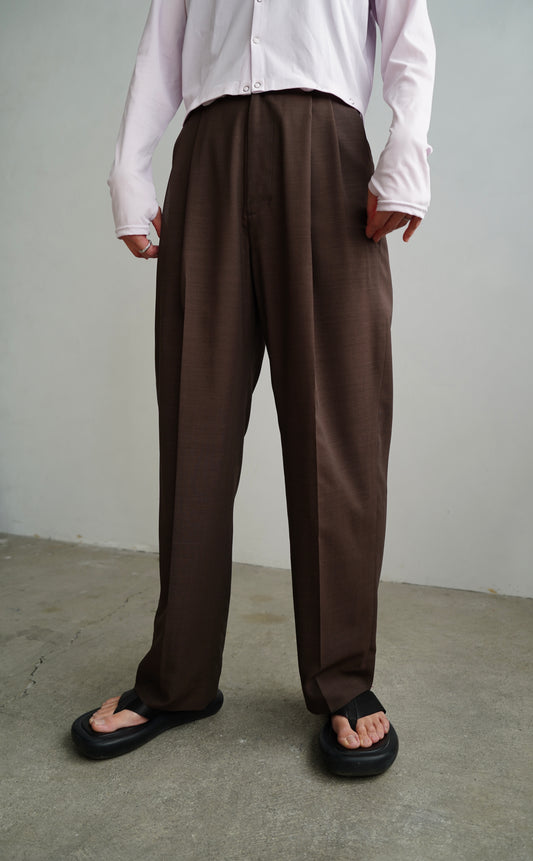 【SAMPLE SALE】Voile Pants/BROWN(155㎝丈)