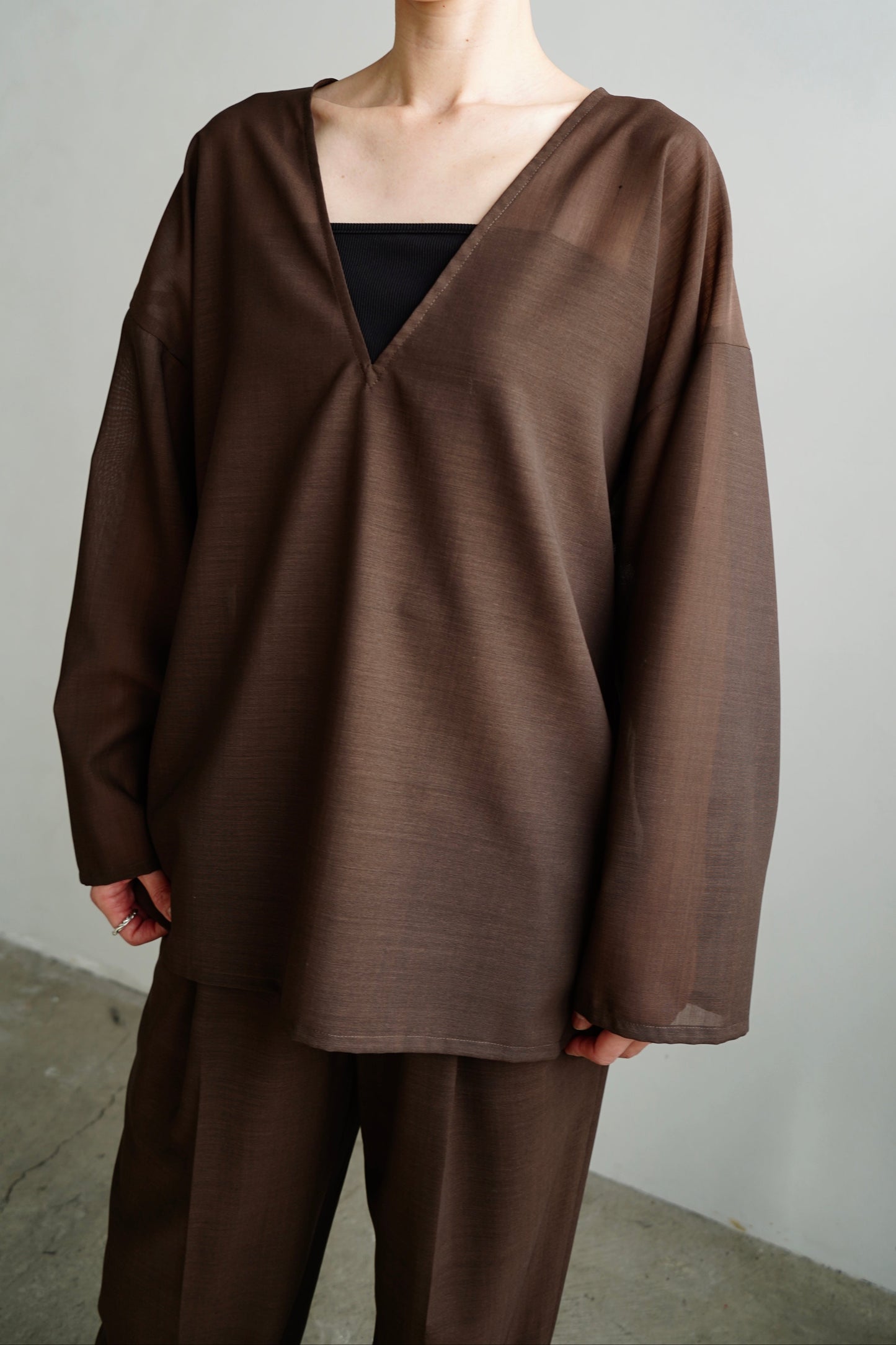 【SAMPLE SALE】Voile Tops/BROWN