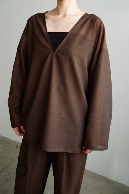 【SAMPLE SALE】Voile Tops/BROWN