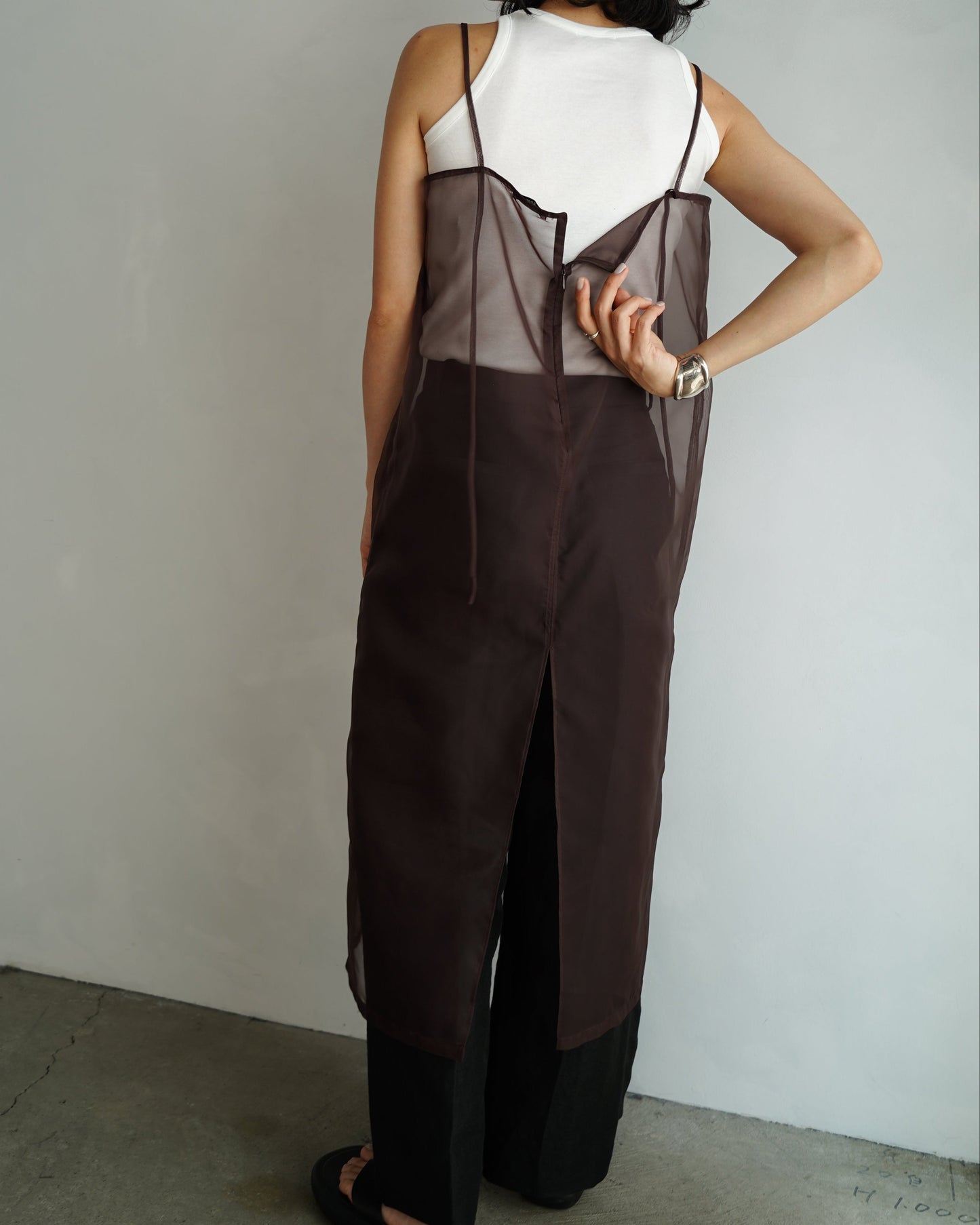 Organdy Cami Onepiece / BROWN